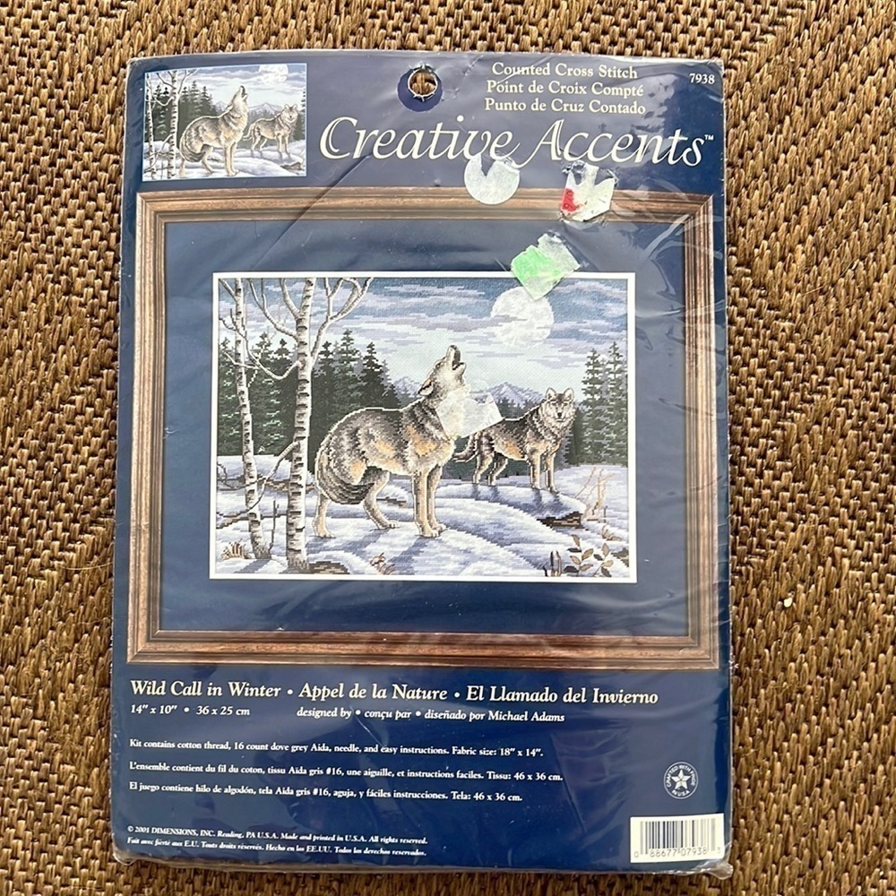 Creative Accents Counted cross stitch picture kit of wolves